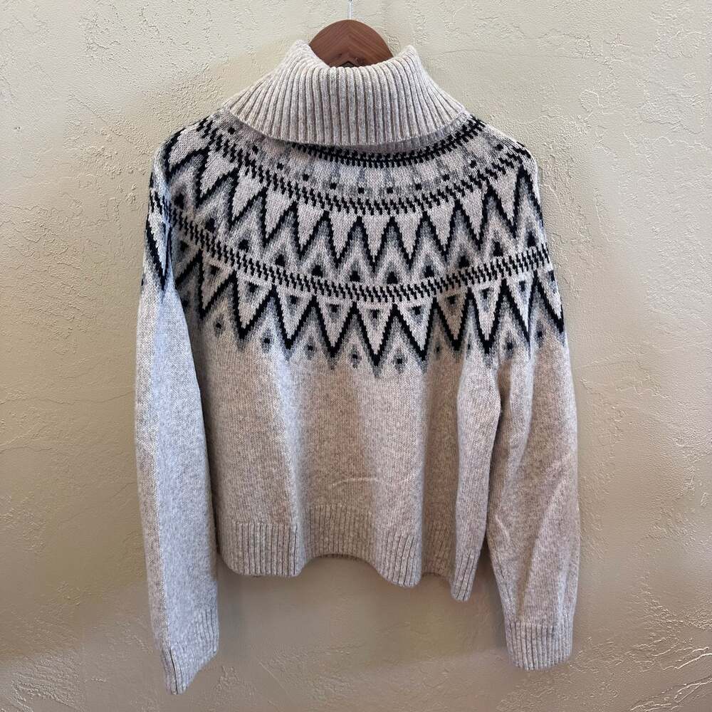 H&M Jacquard-knit Turtleneck Fair Isle Sweater Size M